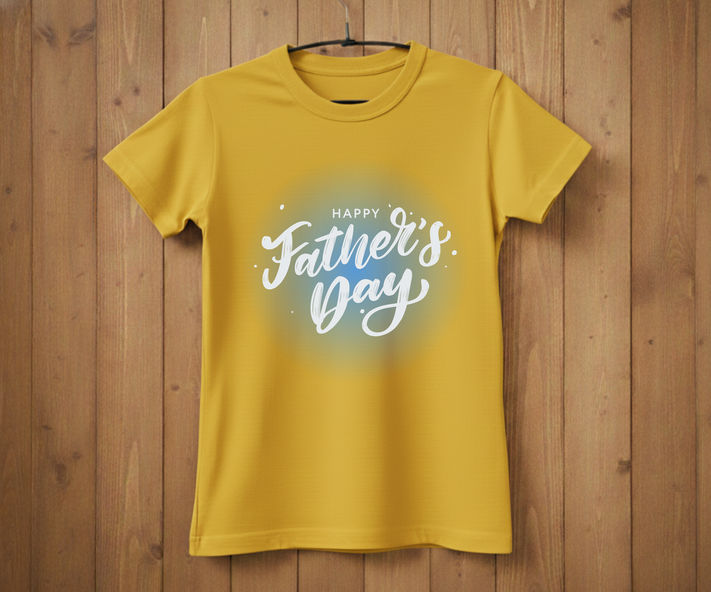 "Happy Father's Day" Blue Glow T-Shirt - Stylish Graphic Tee&nbsp;