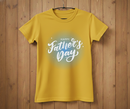 "Happy Father's Day" Blue Glow T-Shirt - Stylish Graphic Tee&nbsp;