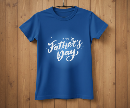 "Happy Father's Day" Blue Glow T-Shirt - Stylish Graphic Tee&nbsp;