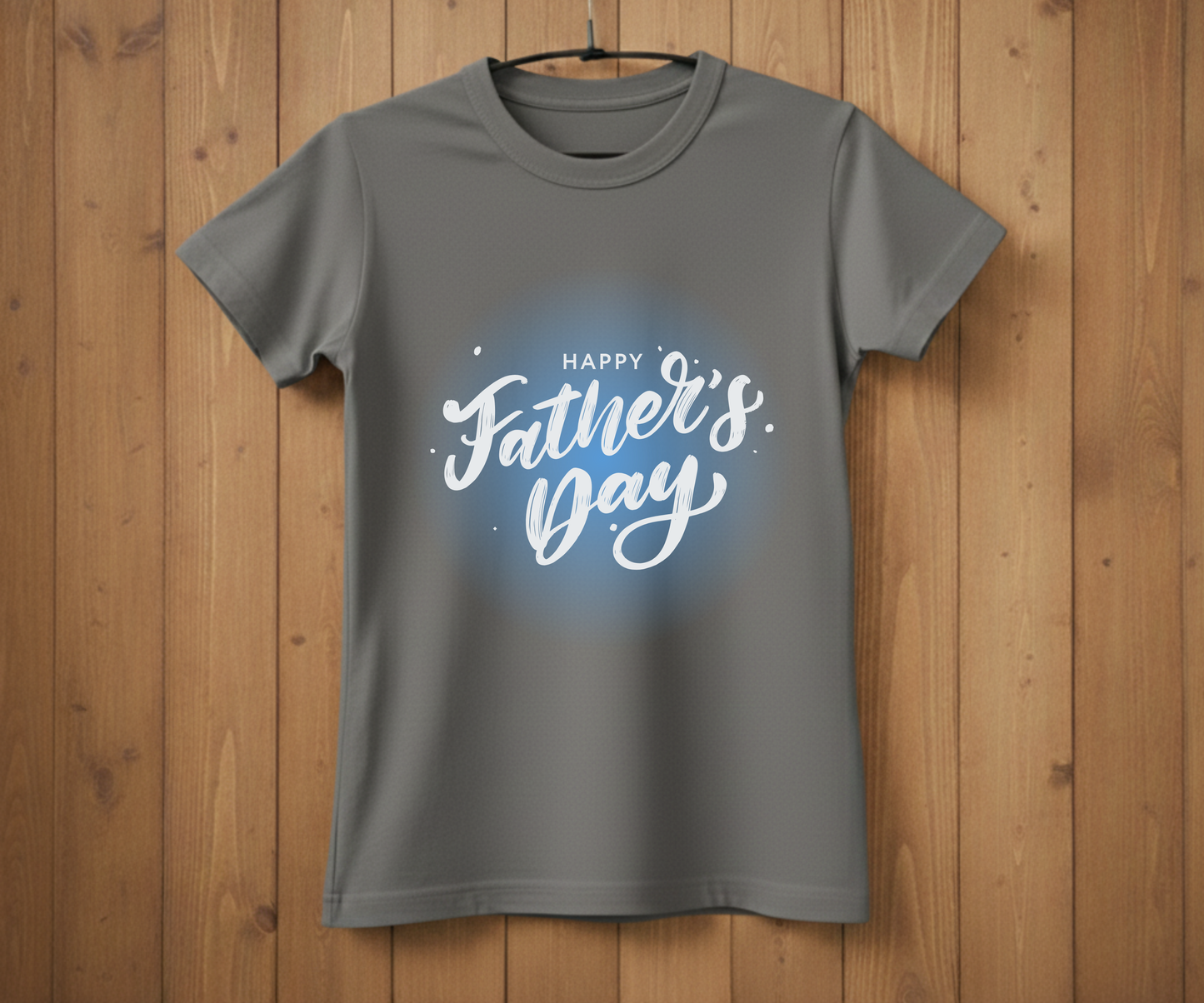 "Happy Father's Day" Blue Glow T-Shirt - Stylish Graphic Tee&nbsp;