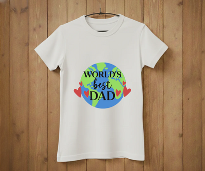 "World's Best Dad" Globe T-Shirt - Global Love Graphic Tee