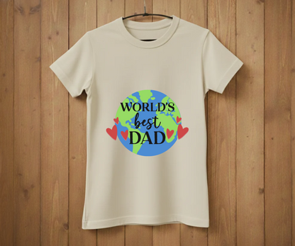 "World's Best Dad" Globe T-Shirt - Global Love Graphic Tee