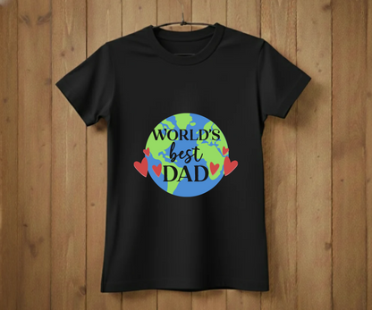 "World's Best Dad" Globe T-Shirt - Global Love Graphic Tee
