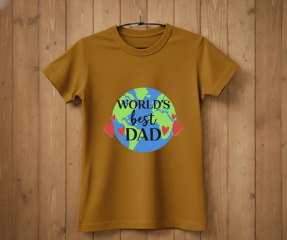 "World's Best Dad" Globe T-Shirt - Global Love Graphic Tee
