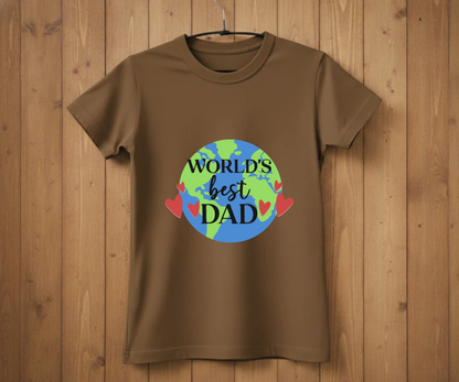 "World's Best Dad" Globe T-Shirt - Global Love Graphic Tee