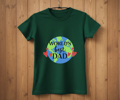 "World's Best Dad" Globe T-Shirt - Global Love Graphic Tee