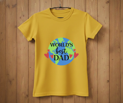 "World's Best Dad" Globe T-Shirt - Global Love Graphic Tee