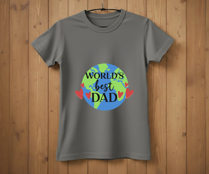 "World's Best Dad" Globe T-Shirt - Global Love Graphic Tee