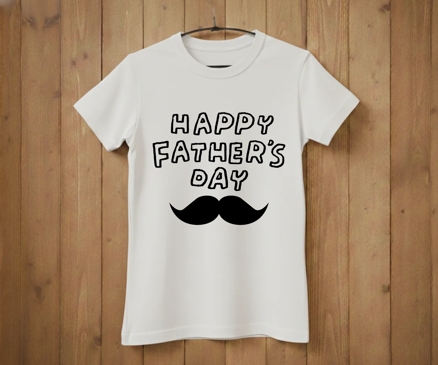 "Happy Father's Day" Mustache T-Shirt - Graphic Tee