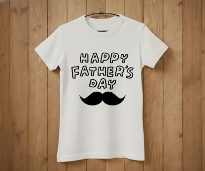 "Happy Father's Day" Mustache T-Shirt - Graphic Tee
