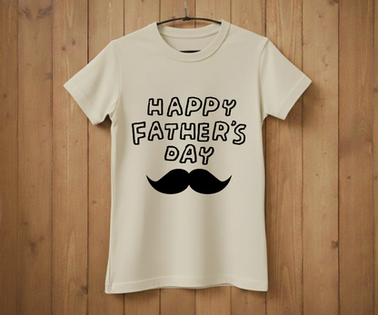 "Happy Father's Day" Mustache T-Shirt - Graphic Tee
