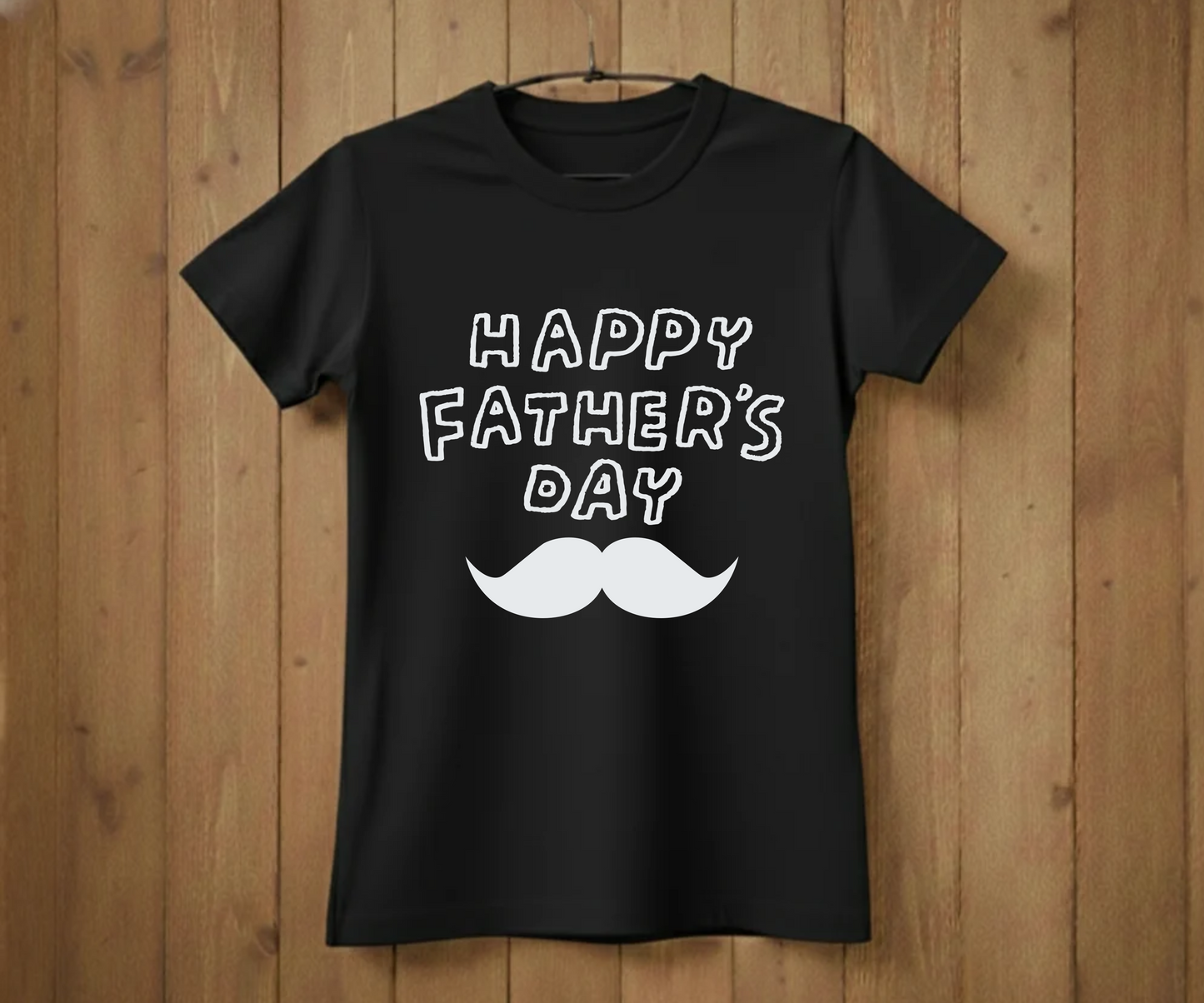 "Happy Father's Day" Mustache T-Shirt - Graphic Tee