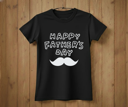 "Happy Father's Day" Mustache T-Shirt - Graphic Tee