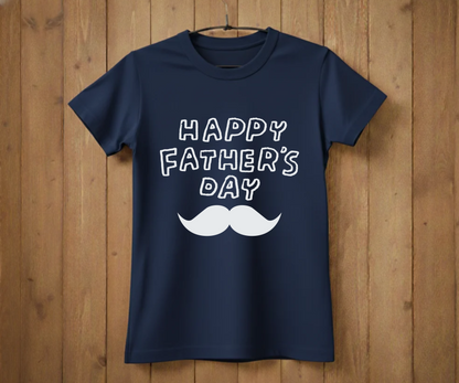 "Happy Father's Day" Mustache T-Shirt - Graphic Tee