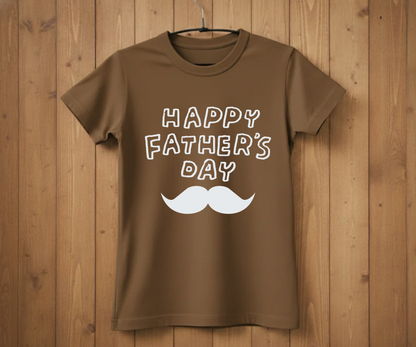 "Happy Father's Day" Mustache T-Shirt - Graphic Tee