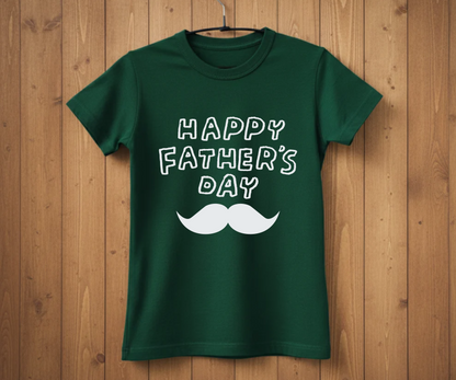 "Happy Father's Day" Mustache T-Shirt - Graphic Tee