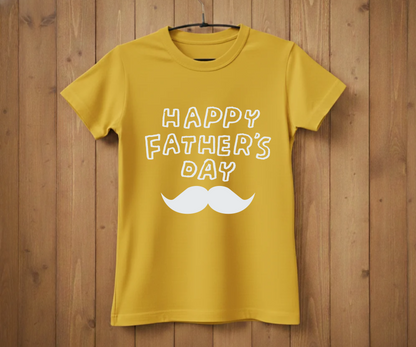"Happy Father's Day" Mustache T-Shirt - Graphic Tee