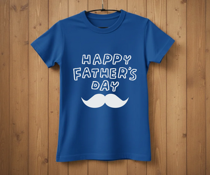 "Happy Father's Day" Mustache T-Shirt - Graphic Tee
