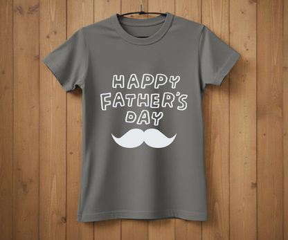 "Happy Father's Day" Mustache T-Shirt - Graphic Tee