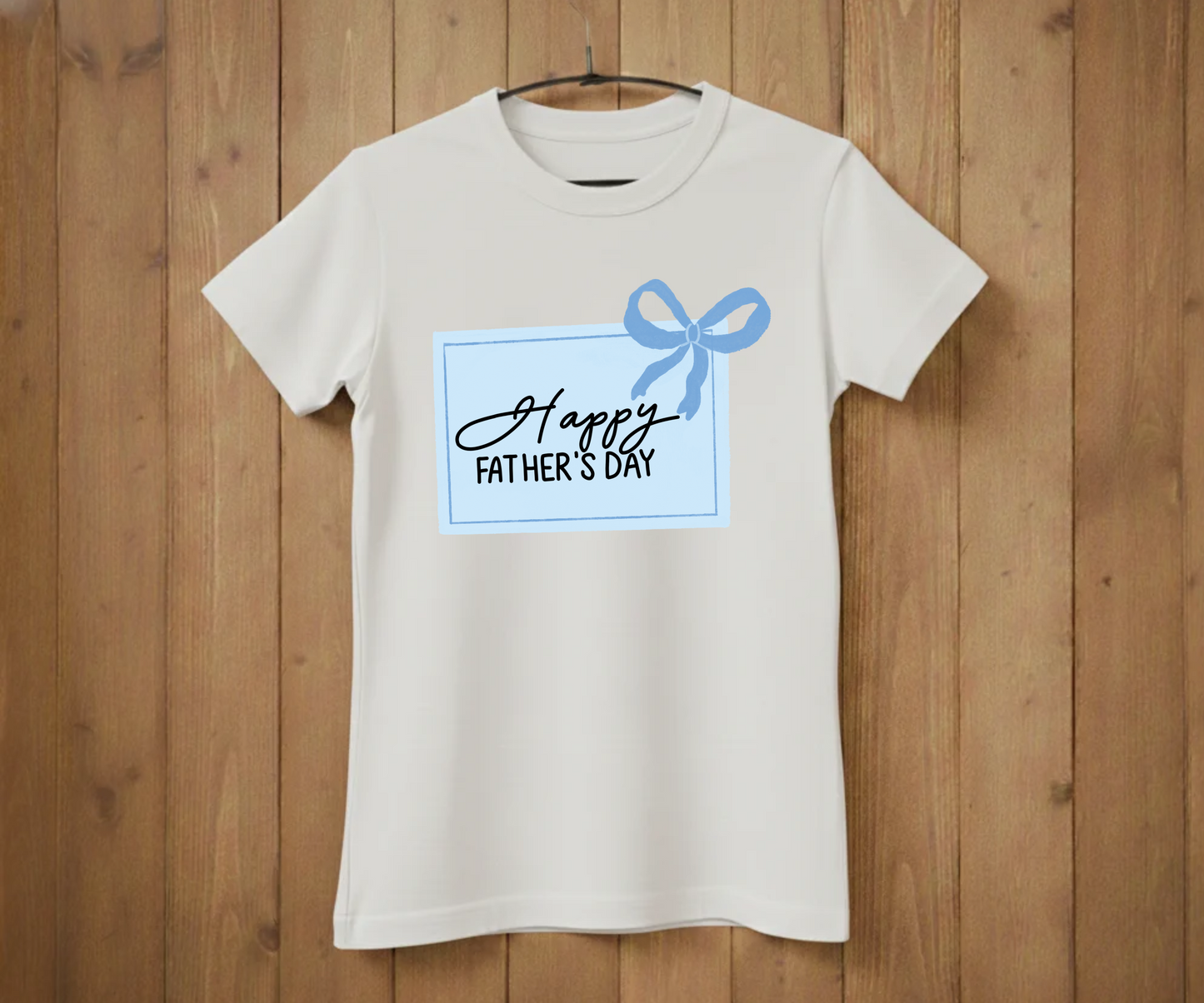 "Happy Father's Day" Blue Gift Tag T-Shirt - Cute Graphic Tee