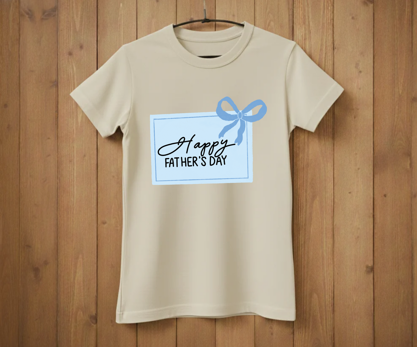"Happy Father's Day" Blue Gift Tag T-Shirt - Cute Graphic Tee