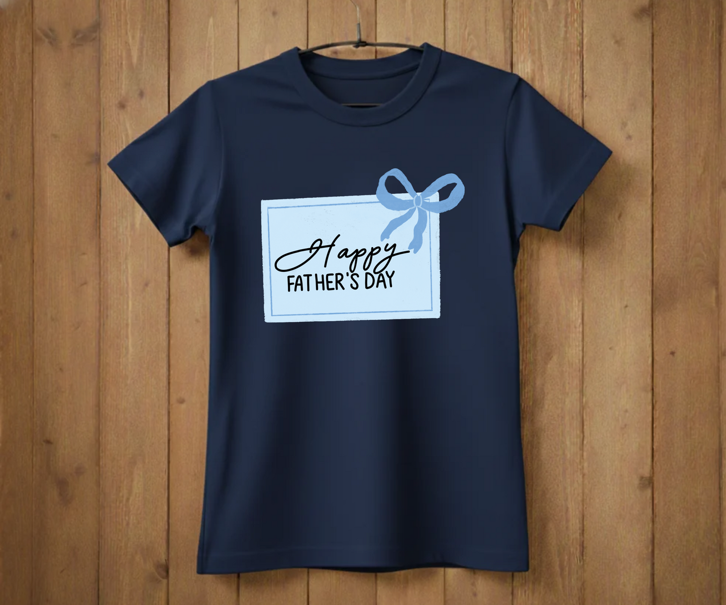 "Happy Father's Day" Blue Gift Tag T-Shirt - Cute Graphic Tee
