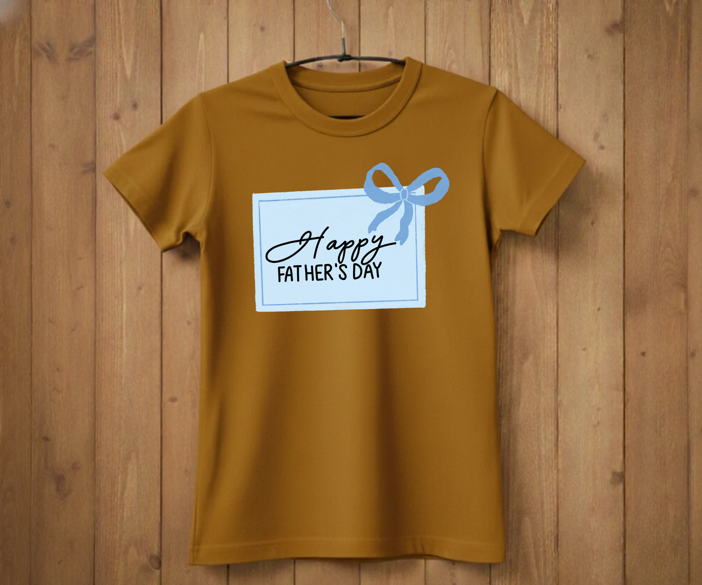 "Happy Father's Day" Blue Gift Tag T-Shirt - Cute Graphic Tee