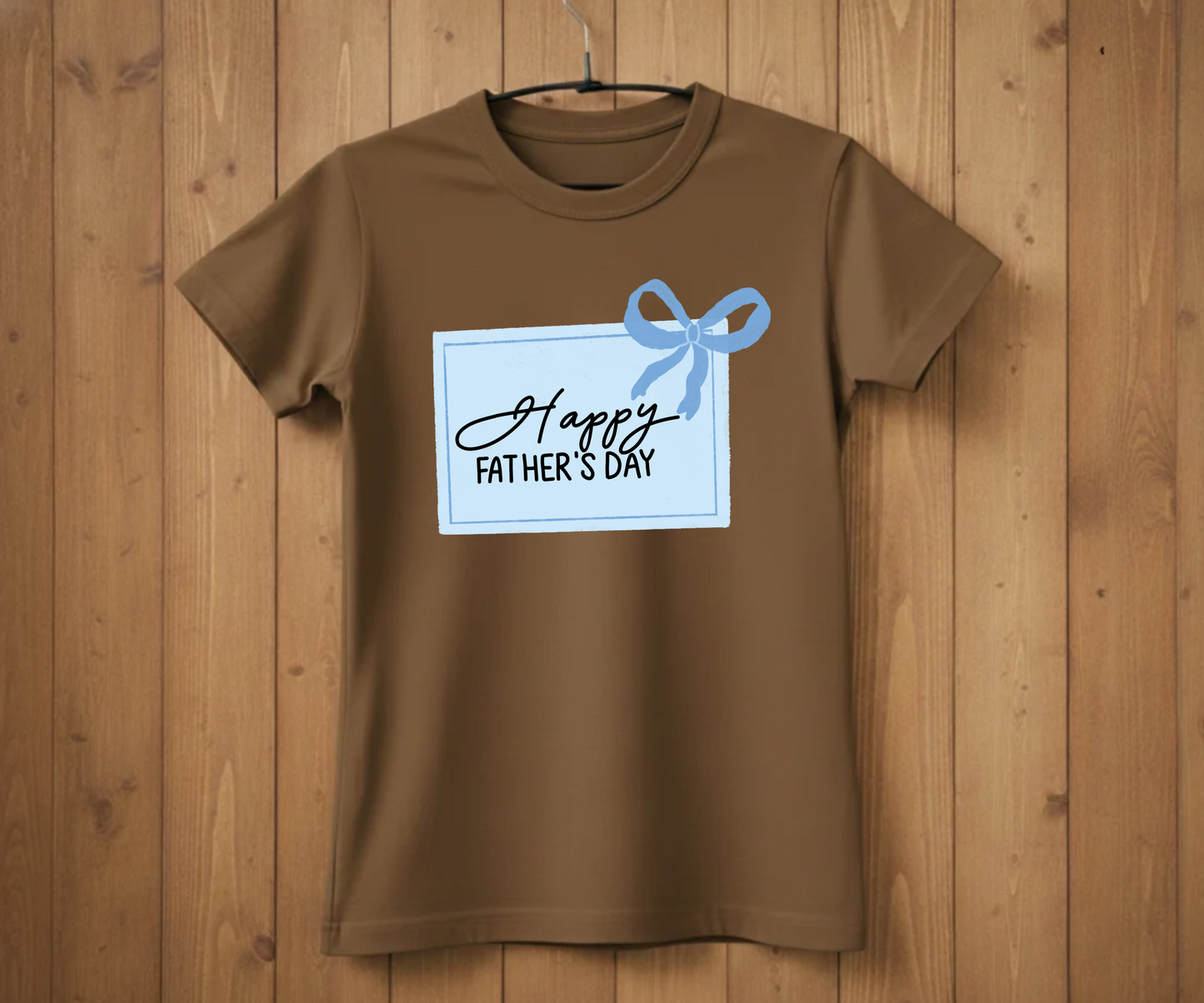 "Happy Father's Day" Blue Gift Tag T-Shirt - Cute Graphic Tee