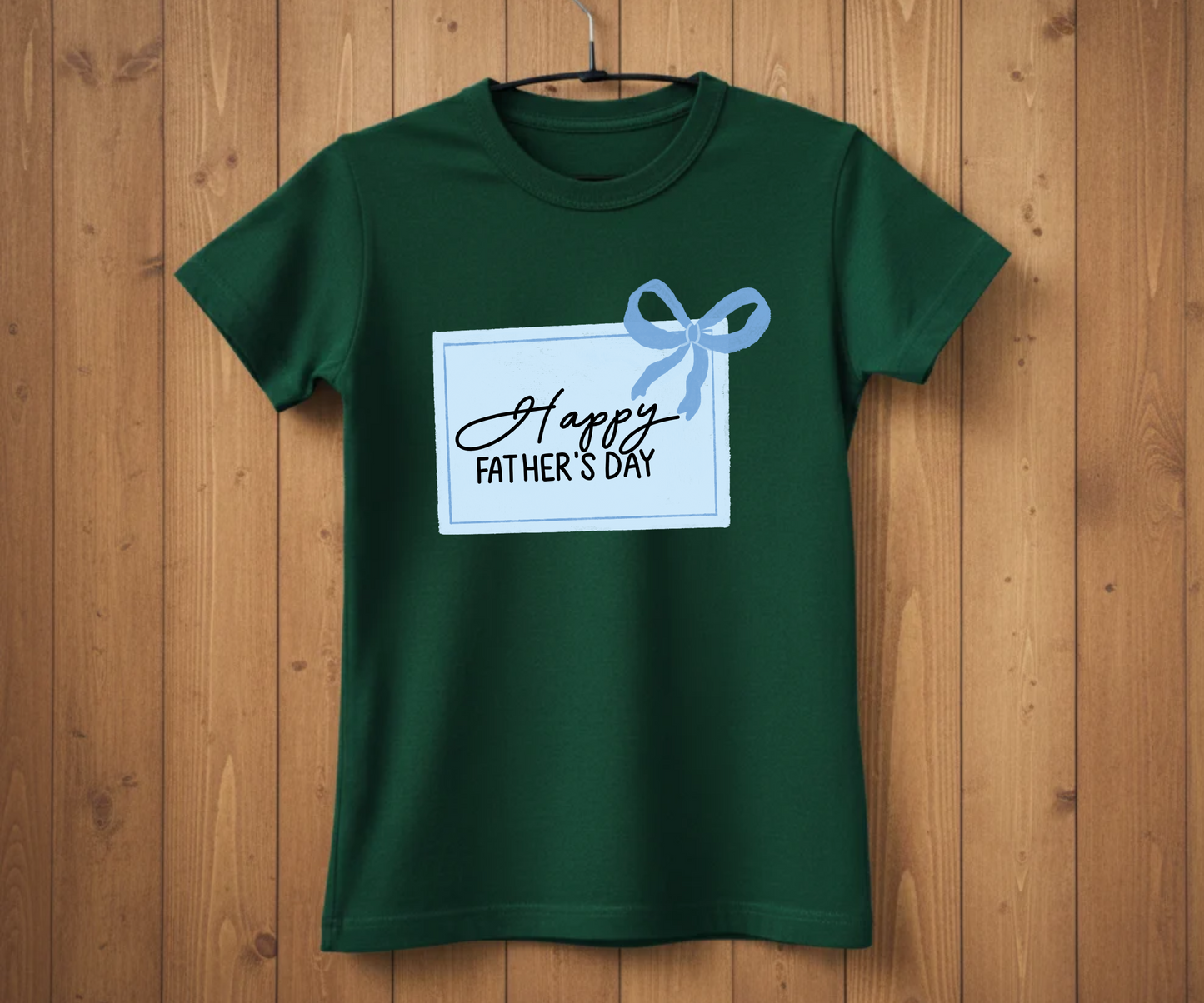 "Happy Father's Day" Blue Gift Tag T-Shirt - Cute Graphic Tee