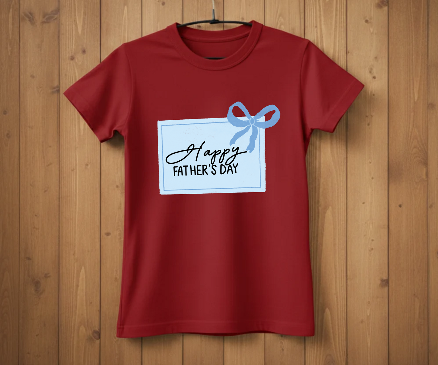 "Happy Father's Day" Blue Gift Tag T-Shirt - Cute Graphic Tee