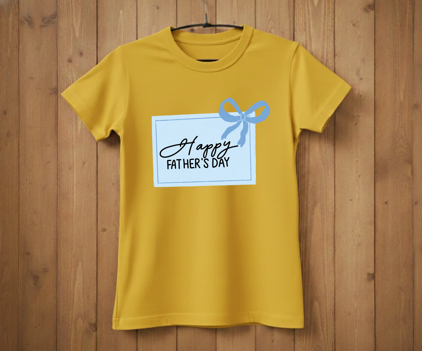 "Happy Father's Day" Blue Gift Tag T-Shirt - Cute Graphic Tee