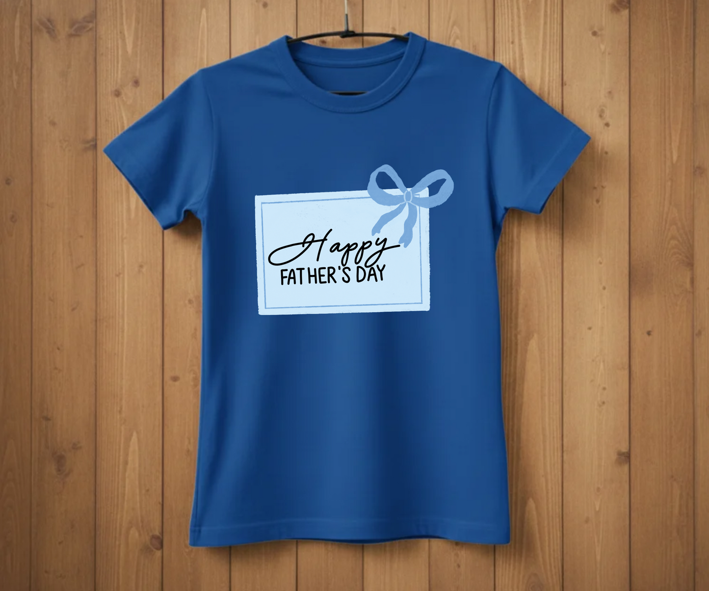 "Happy Father's Day" Blue Gift Tag T-Shirt - Cute Graphic Tee