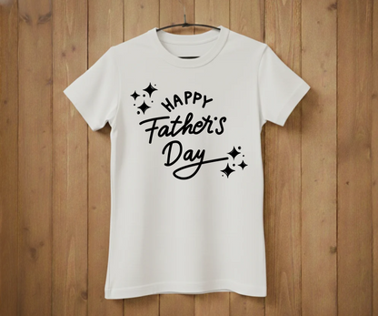"Happy Father's Day" Sparkle Script T-Shirt - Minimalist Graphic Tee&nbsp;