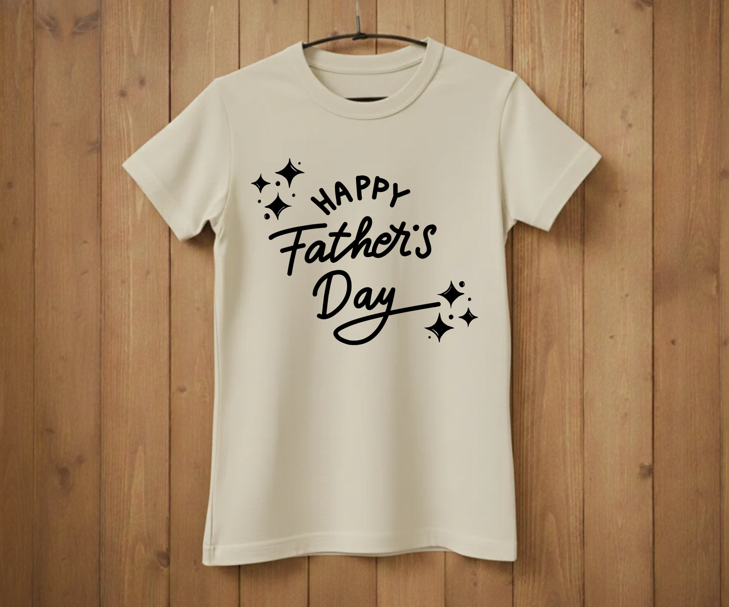 "Happy Father's Day" Sparkle Script T-Shirt - Minimalist Graphic Tee&nbsp;