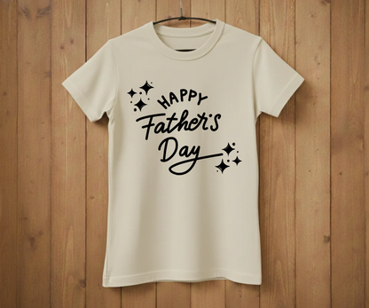 "Happy Father's Day" Sparkle Script T-Shirt - Minimalist Graphic Tee&nbsp;