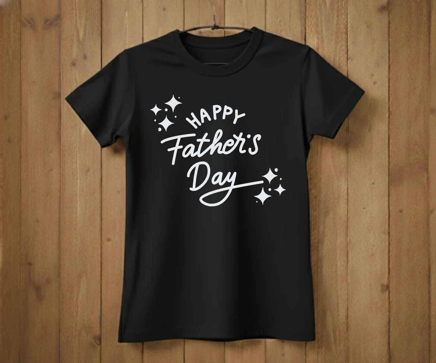 "Happy Father's Day" Sparkle Script T-Shirt - Minimalist Graphic Tee&nbsp;