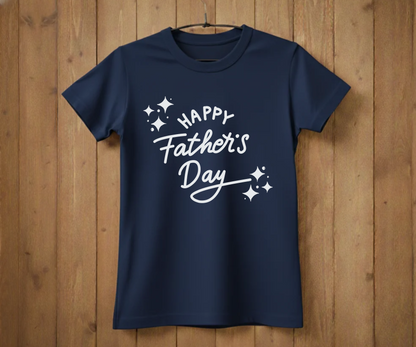 "Happy Father's Day" Sparkle Script T-Shirt - Minimalist Graphic Tee&nbsp;