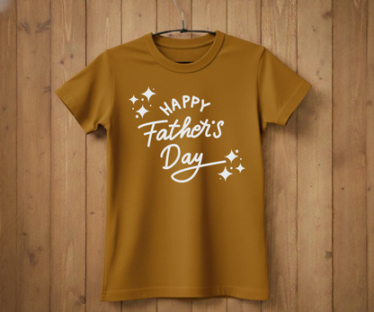 "Happy Father's Day" Sparkle Script T-Shirt - Minimalist Graphic Tee&nbsp;