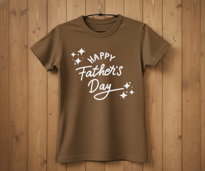 "Happy Father's Day" Sparkle Script T-Shirt - Minimalist Graphic Tee&nbsp;