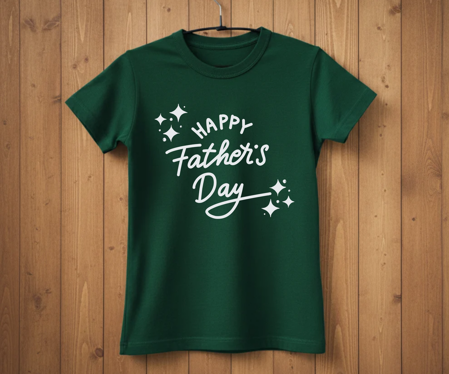 "Happy Father's Day" Sparkle Script T-Shirt - Minimalist Graphic Tee&nbsp;