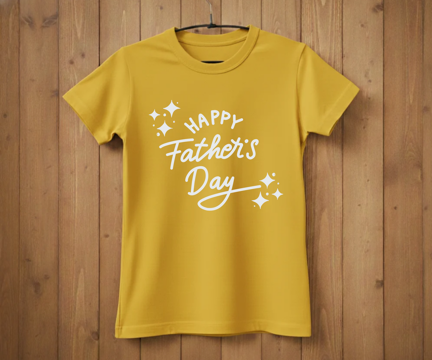 "Happy Father's Day" Sparkle Script T-Shirt - Minimalist Graphic Tee&nbsp;