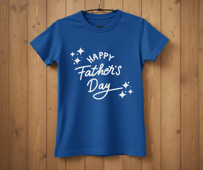 "Happy Father's Day" Sparkle Script T-Shirt - Minimalist Graphic Tee&nbsp;