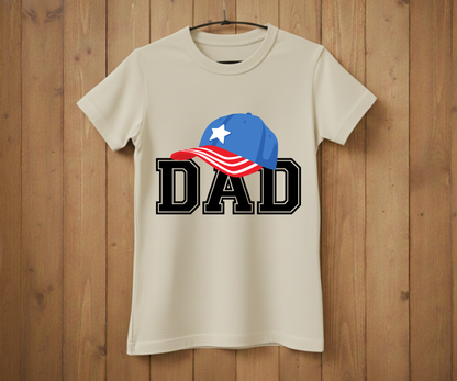 Dad Varsity T-Shirt - American Flag Hat Design