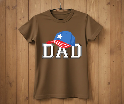 Dad Varsity T-Shirt - American Flag Hat Design