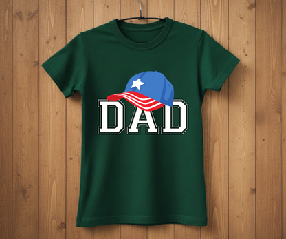 Dad Varsity T-Shirt - American Flag Hat Design