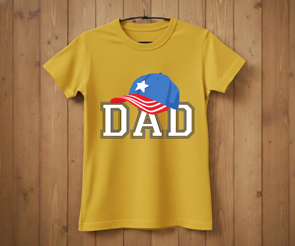 Dad Varsity T-Shirt - American Flag Hat Design
