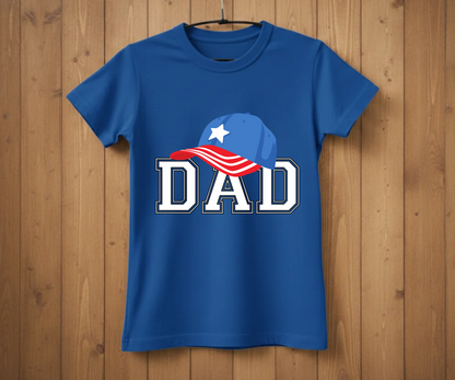 Dad Varsity T-Shirt - American Flag Hat Design