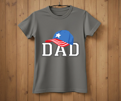 Dad Varsity T-Shirt - American Flag Hat Design
