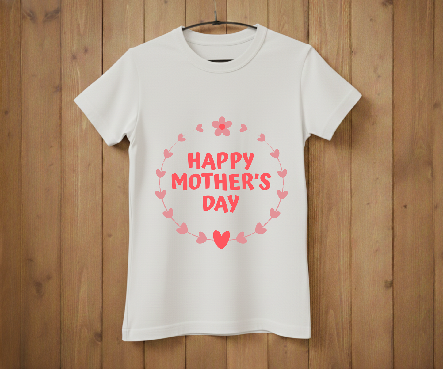 Heart Wreath Happy Mother’s Day - Mother’s Day T-Shirt